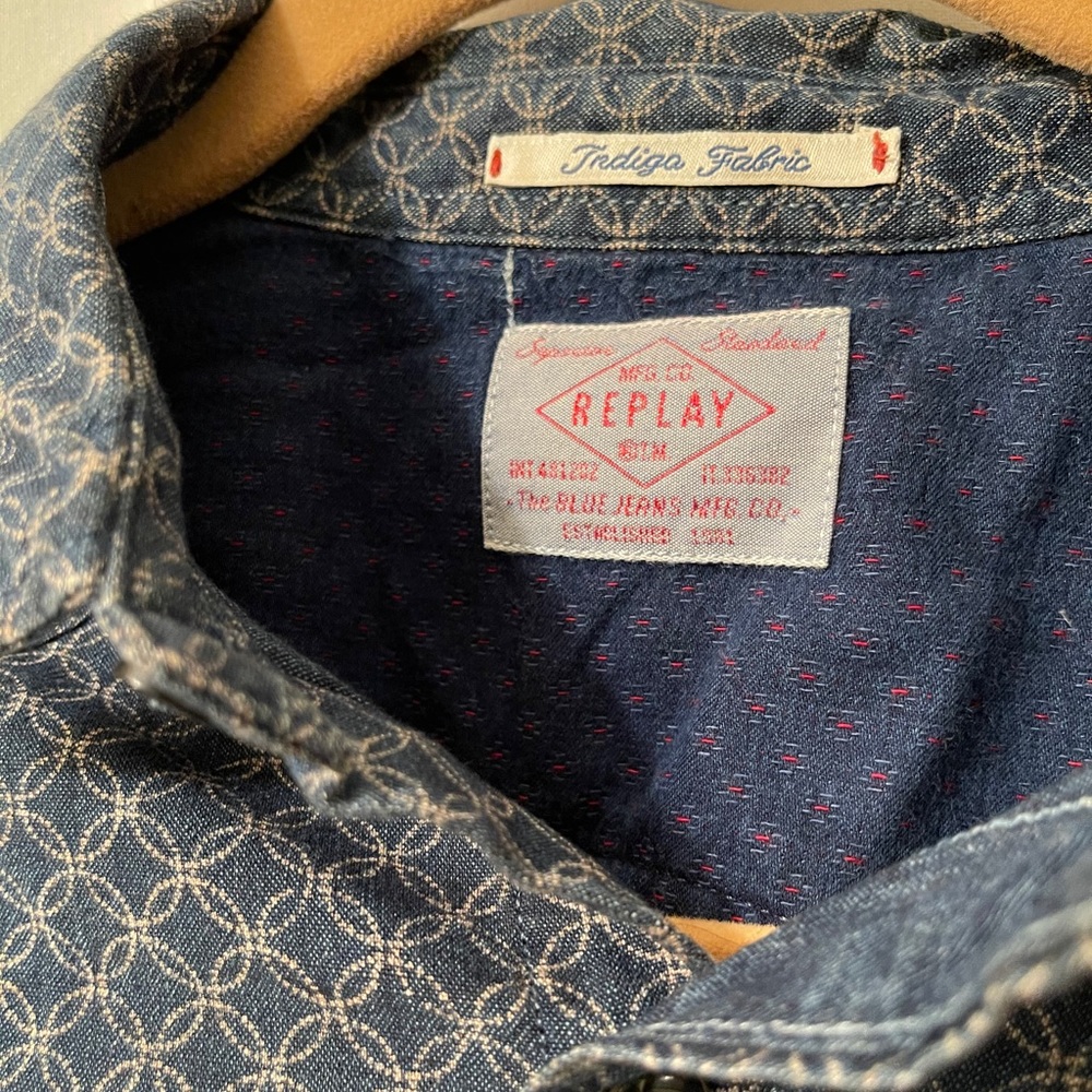Replay Indigo Jean Button Up Med